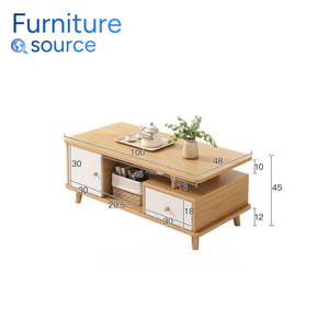 Table basse en bois MDF moderne et élégante avec rangement pour un usage quotidien Fabriquée à la main au Vietnam pour les cafés Meubles de salon - Product Image 2