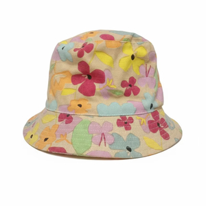 Sombrero de Pescador de Lino y Algodón con Estampado Floral Pastel, Sombrero de Sol Personalizado al por Mayor, Unisex, para Hombre y Mujer, Colores Personalizados, Verano 2026, para Exteriores - Product Image 1