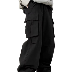 Men's Casual Canvas Cargo <b>Trousers</b> Lightweight Breathable Waterproof Eco-Friendly High Quality Elastic Waist Outdoor Pants - Product Image 1