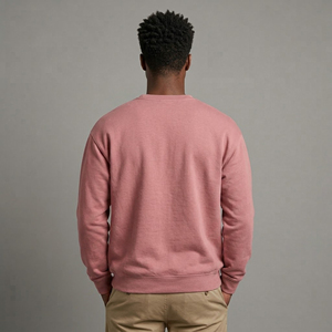 Sudaderas de cuello redondo con hombros caídos y logotipo bordado personalizado, estilo casual de invierno, talla grande, para hombre, novedad 2027. - Product Image 5