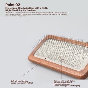 Brosse démêlante en bois pour animaux de compagnie, outil écologique pour le démêlage et l'élimination des poils, soin du pelage. - Product Image 6