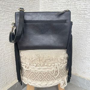 Hot Selling Premium Brown Tooled Leather Crossbody Fringe Bags New Hair on Fur Leather Sunflower Pattern Ladies Shoulder Bags - Product Image 6