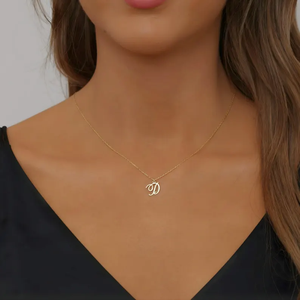 Colgante con Inicial Personalizada, 2 Moissanitas, Colgantes Minimalistas Unisex para Uso Diario, Diseño Inicial Personalizado - Product Image 6