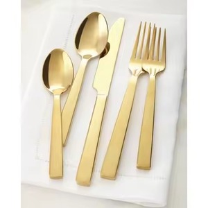 Royal <b>Gold</b> Brass Cutlery Set Stylish Dining Flatware Utensil Collection Elegant <b>Table</b> Decor For Wedding Banquet Dining - Product Image 2