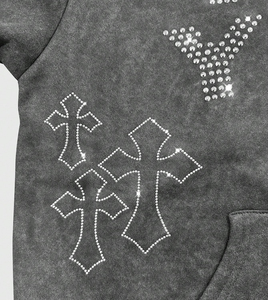 Sudadera con Capucha Unisex de Corte Regular con Logotipo Frontal, Algodón Ecológico con Lavado Ácido, Ropa Urbana de Otoño con Bolsillo - Product Image 6