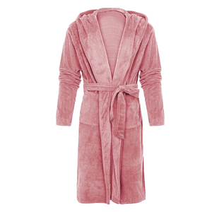 Peignoir en tissu éponge confortable, 100% coton à fibres longues, respirant, peignoirs classiques pour femmes et hommes adultes - Product Image 3