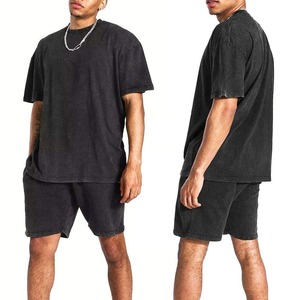Ensemble T-shirt et short pour homme effet délavé, personnalisable avec logo, respirant et séchage rapide – Collection été, Vente Flash - Product Image 6