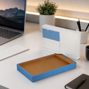 Boîte d'emballage rigide en carton ondulé kraft écologique et recyclable |   Emballage durable et éco-responsable pour les consommateurs, avec laminage mat de qualité supérieure - Product Image 1