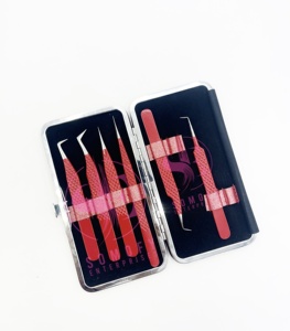 Pinzas profesionales para pestañas con revestimiento de degradado, punta de fibra con logotipo personalizado, herramientas de extensión de pestañas de acero inoxidable, precio de fábrica - Product Image 4