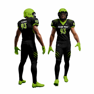 Custom Applique American Football Uniform Set Sublimated Jersey Pants <b>Gloves</b> Bag Men's Fitted <b>Moisture</b> Wicking UPF - Product Image 1