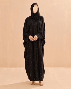 Nueva Abaya Tradicional Islámica Negra para Mujer, Estilo Saudí, de Poliéster Transpirable, Largo hasta el Tobillo, para Primavera - Product Image 6