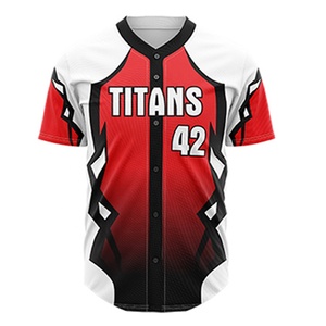 ชุดเล่นซอฟต์บอลและเบสบอลของผู้ชายระบายอากาศได้ดีชุดเล่นกีฬาแขนสั้นคอวีพิมพ์ลายโลโก้ทีม - Product Image 3