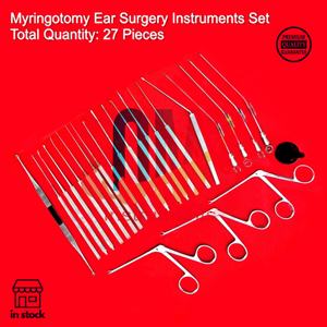 Juego de Instrumentos Quirúrgicos para Miringotomía, Calidad Premium, 27 Piezas, Acero Inoxidable Alemán, Reutilizables, para Cirugía de Oído ORL - Product Image 3
