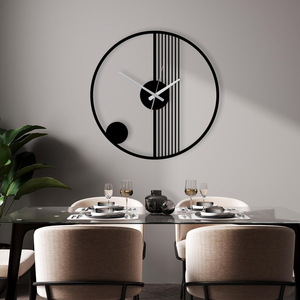 Modern Metal <b>Wall</b> <b>Clock</b> Minimalist Circular Design Contemporary Artistic Timepiece Decorative Bedroom Living Room <b>Wall</b> <b>Decor</b> - Product Image 3