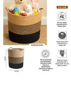 Jute <b>Laundry</b> <b>Basket</b> for Clothes and Toy Storage, Jute Storage <b>Basket</b> and <b>Laundry</b> Bag - Product Image 2
