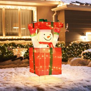 Statuetta di Pupazzo di Neve Natalizio con Decorazione Luminosa in Confezione Regalo - Product Image 3