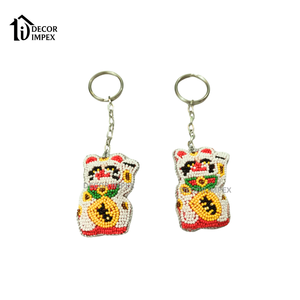 Colección al por mayor de estilo bohemio indio: Llaveros artesanales con abalorios de aleación para decoración de bolsos - Guru Kirpa Export House - Product Image 4