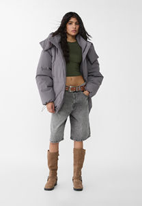 Chaqueta acolchada de plumón para mujer, color beige claro, de alta calidad, nueva llegada, éxito de ventas, para invierno. - Product Image 2