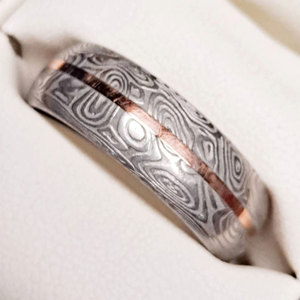 Damascus <b>Steel</b> <b>Ring</b> Handmade Custom Width Wedding Band Damascus <b>Steel</b> <b>Ring</b> Handmade Unique Wedding Jewelry - Product Image 2