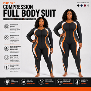 Wholesale Printed Full Body Compression Suit Spandex Polyester <b>Workout</b> <b>Jumpsuit</b> Ladies Yoga Wear Full Sleeve Base Layer Romper - Product Image 2
