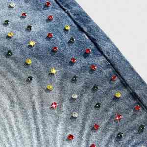 Pantalones Cortos de Mezclilla Azul Claro para Hombre, Estilo Vintage, Casual, de Verano, con Orificios, de Algodón, Tipo Jorts - Product Image 5