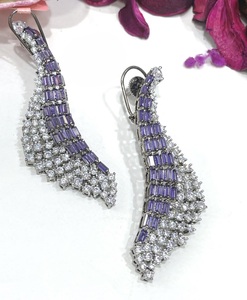 Exquisite Silver Plated Wing Shape Earrings With Zircon And <b>Crystal</b> Rhinestone For Women Party Jewelry <b>Set</b> - Product Image 4