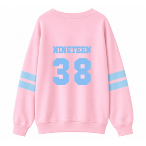 เสื้อสเวตเชิ้ตวาร์ซิตี้แบบมีรูระบายอากาศ Custom Jack & Jill America พร้อมโลโก้ปักด้านหน้า สีฟ้าชมพู แขนยาว สำหรับผู้หญิง - Product Image 3