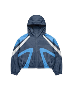 2 Piece Zipper Jacket Short Set Digital Printing Logo Drop Shoulder Polyester/Nylon Summer Heavyweight Casual Tracksuit - Product Image 4