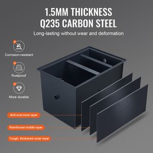 Trampa de Grasa Comercial de Acero al Carbono de 50 LBS, 19.3 GPM, Interceptor de Residuos con Entrada Lateral para Fregadero, 50 LBS de Grasa - Product Image 3