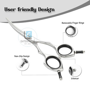 Factory Made Stainless Steel Curved Pet Grooming <b>Scissors</b> High Quality Simple Design Eco-Friendly - Product Image 4