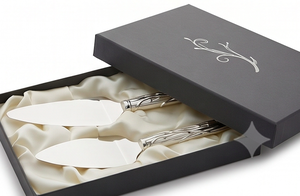 Stainless Steel Wedding Cake Knife Server <b>Set</b> With Twisted Handle Design Perfect For Celebrations And Anniversaries - Product Image 4