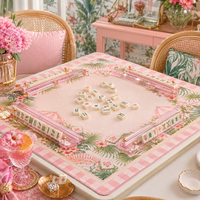 Tapis de Mahjong Moderne 33'' Palm Beach au Design Original Personnalisé, Tapis de Jeu pour Club, Tapis de Mahjong en Néoprène pour Hôtel de Vacances, Décoration de Table