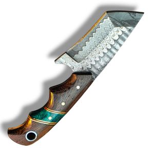 Couteaux Tanto en acier Damas faits à la main, couteaux de chasse et de camping haut de gamme à lame fixe avec une structure de lame et un design de manche robustes - Product Image 3