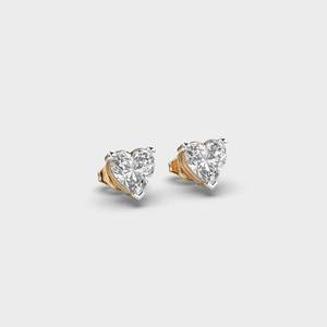 Heart Cut Lab Grown Diamond Stud <b>Earrings</b> 14K Gold Plated 925 <b>Silver</b> Luxury Jewelry for Women <b>Wedding</b> Party - Product Image 1