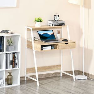 Tavolo Regolabile per Laptop per Casa e Ufficio, Ideale per Piccoli Spazi, con Cassetto e Ripiani Portaoggetti - Product Image 2