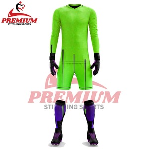 Ensemble d'uniformes de gardien de but en polyester, séchage rapide, respirant, confortable, maillot de football imprimé par sublimation, short, design personnalisé, été - Product Image 4