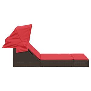 Tumbona Doble de Ratán Sintético Marrón para Patio, Muebles de Exterior Elegantes - Product Image 4