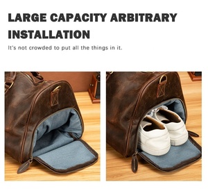 Waterproof Quick Dry stylish Leather Weekender Travel Duffel Bag Duffel Custom Logo Polyester Low Prices Leather Travel Bags - Product Image 4