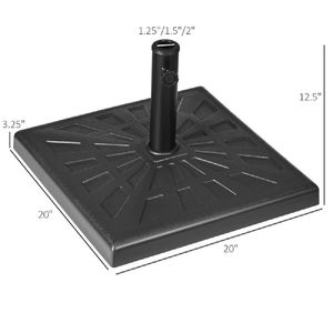 Base per Ombrellone da Giardino in Acciaio Inossidabile, Forma Quadrata, Raggio 3M, per Patio, Spiaggia, Hotel - Product Image 3