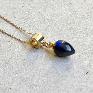 จี้ลาบราดอไรต์แท้ เงินแท้ 925 ชุบทอง 14K เครื่องประดับสวยงาม ของขวัญประจำเดือนพฤศจิกายนสำหรับเธอ - Product Image 5