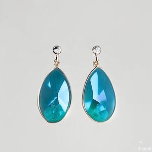 Pendientes colgantes de piedras preciosas Monalisa de Plata de Ley 925 únicos chapados en oro de 18 quilates a la moda para mujer - Product Image 3