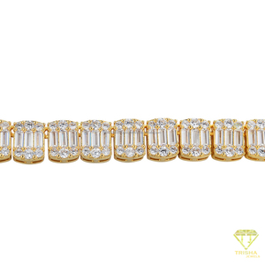 Collier en argent sterling 925 avec diamants de laboratoire et design multi-pierres baguette, bijoux de luxe tendance pour grossistes - Product Image 3