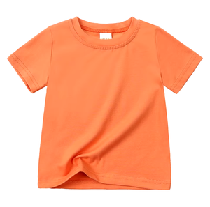 Service OEM Vente en Gros Nouveaux T-shirts Garçons Tendance Tricot Décontracté Design Uni Coton Manches Courtes T-shirts Enfants - Product Image 5