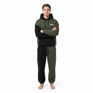Nuevo Diseño Conjunto Deportivo de Dos Tonos para Hombre con Capucha, Bloques de Color en Contraste, Forro Polar, Manga Larga, Ajuste Regular y Puños Acanalados - Product Image 6