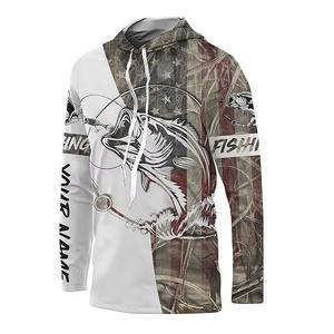 Sudadera con Capucha Deportiva Ligera con Logotipo Frontal Personalizado, Diseño en Blanco, Spandex/Algodón, UPF 50, Transpirable, de Secado Rápido, para Pesca - Product Image 1