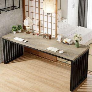 Tavolo Moderno per Computer/Laptop in Legno Massello e Vetro, Scrivania Pieghevole da Ufficio - Product Image 1