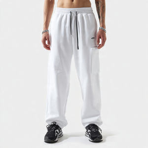 Pantalon de survêtement ample pour homme, en polaire, pour l'hiver, style jogging, avec cordon de serrage à la taille et jambes larges - Product Image 3