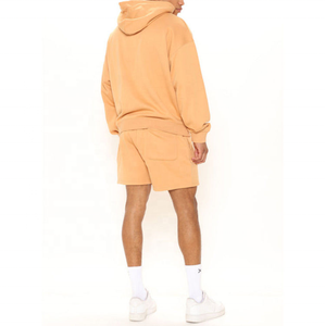 <b>Men</b> <b>Hoodie</b> <b>and</b> <b>Shorts</b> <b>Set</b> Loose Fit Pullover Tracksuit Custom Logo Casual Sportswear Pullover Hooded Tracksuit - Product Image 2