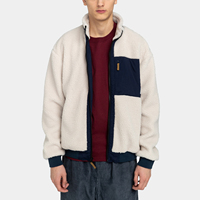 Manteau d'hiver en sherpa pour homme, couleur unie, fermeture éclair, coupe ample, manches longues, style streetwear, en polaire et laine, vente en gros