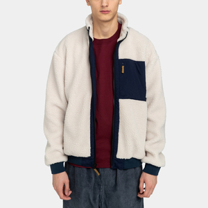 Manteau d'hiver en sherpa pour homme, couleur unie, fermeture éclair, coupe ample, manches longues, style streetwear, en polaire et laine, vente en gros - Product Image 2